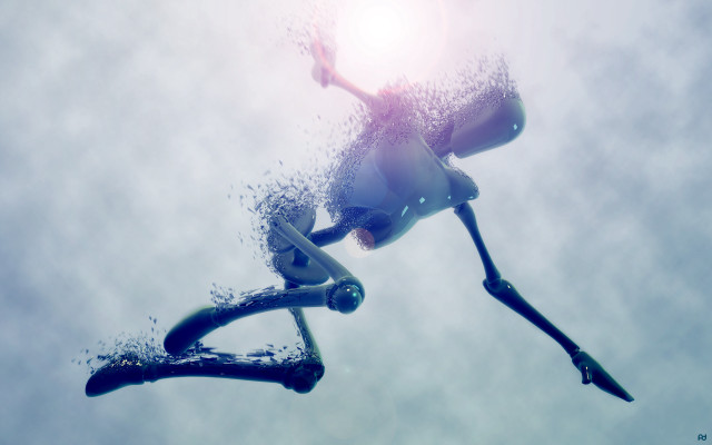 Wet suit surfer beeple 3d free wallpaper - medium preview image