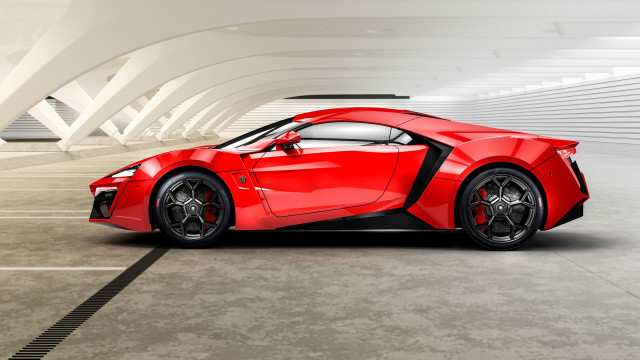 Red sports car parking lot #5 free wallpaper - medium preview image