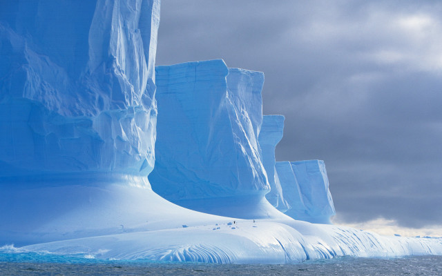 Large iceberg boat matte painting free wallpaper - medium preview image