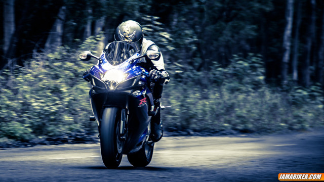 Motorcycle ride road trees bushes free wallpaper - medium preview image