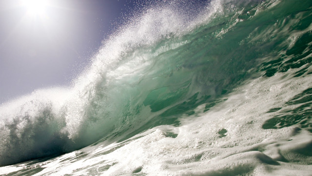 Surfing wave ocean sunshine impressionist free wallpaper - medium preview image
