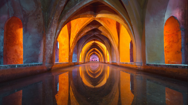 Long tunnel reflections gothic ultrafine free wallpaper - medium preview image
