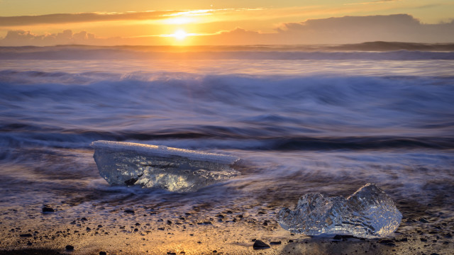 Plastic bottle beach sunset ocean free wallpaper - medium preview image