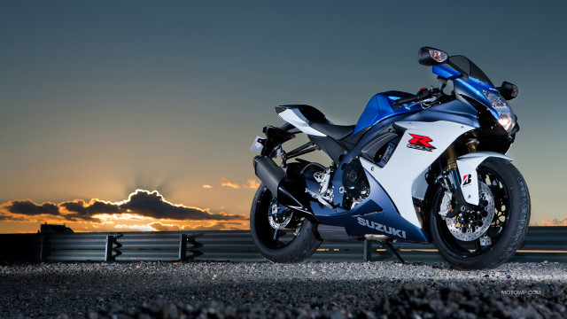 Blue white motorcycle gravel road free wallpaper - medium preview image