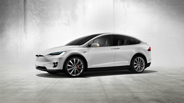 White tesla electric car concrete #3 free wallpaper - medium preview image
