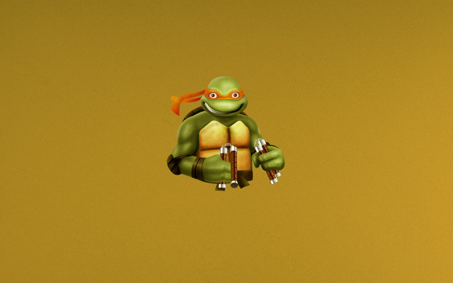 Turtle redribbon hammer yellow background free wallpaper - medium preview image