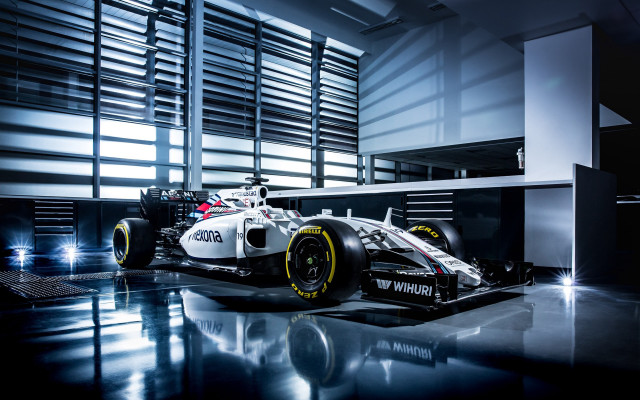 White racecar garage blackfloor largewindow free wallpaper - medium preview image