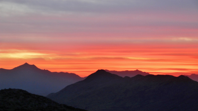 Sunset mountains red sky clouds #2 free wallpaper - medium preview image