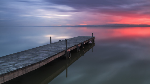 Dock pier mystical sky ocean free wallpaper - medium preview image
