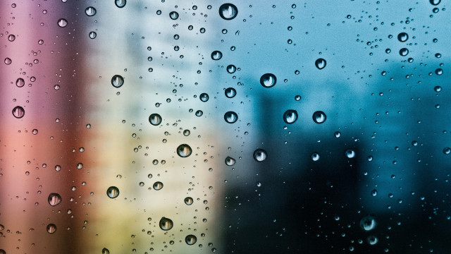 Rainy window city rainbow building free wallpaper - medium preview image