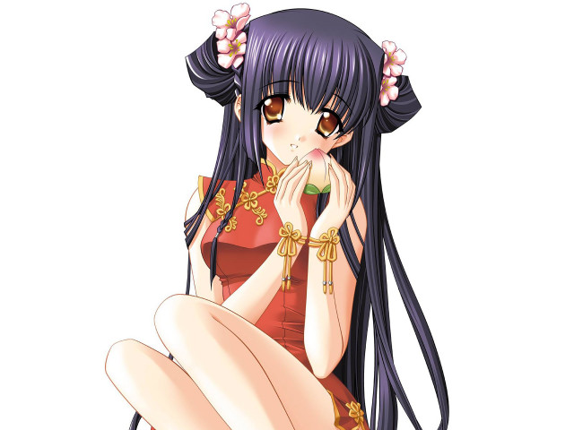 Woman long hair sitting hand free wallpaper for desktop - medium preview image