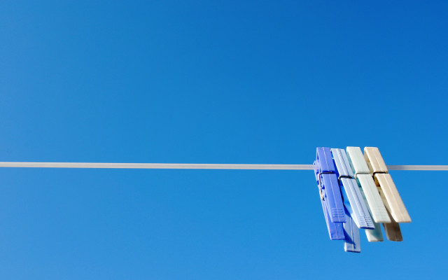 Blue white hanging object wire free wallpaper - medium preview image