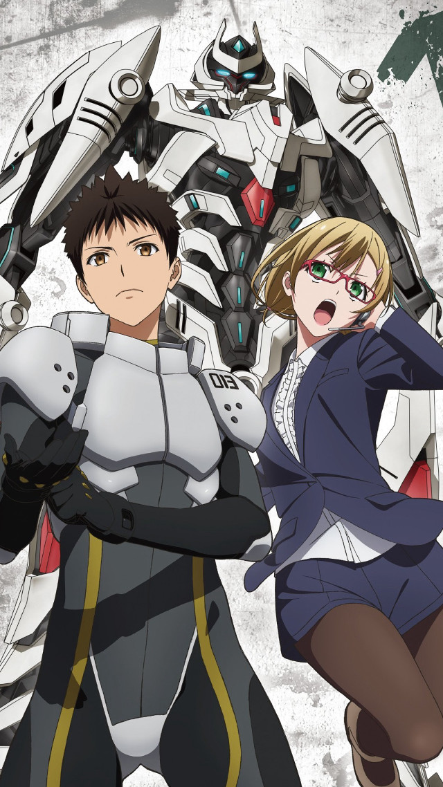 Anime couple robot suit standing free wallpaper - medium preview image