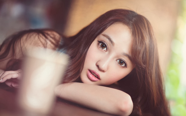 Woman long hair milk eye free wallpaper - medium preview image