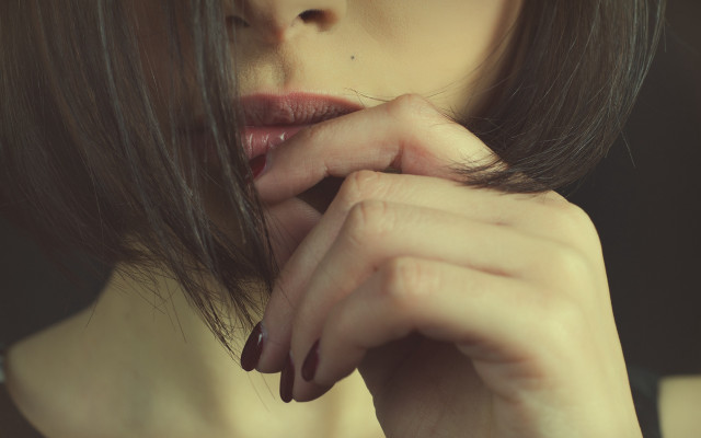 Woman brown hair ring hand free wallpaper - medium preview image