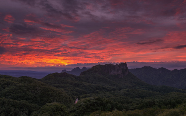 Sunset mountain range red sky #3 free wallpaper - medium preview image