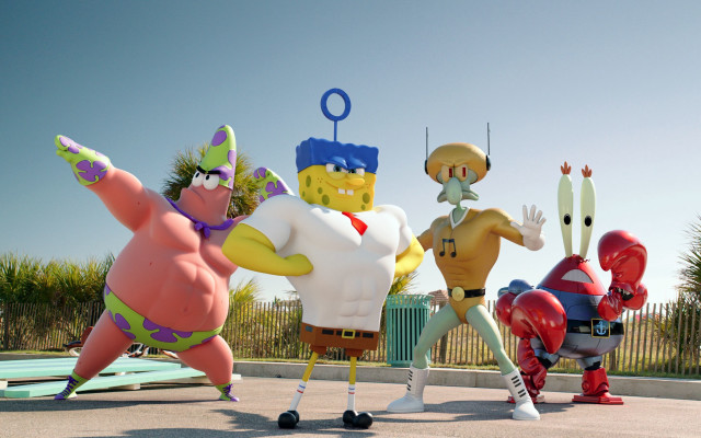 Cartoon characters parking lot fence free wallpaper - medium preview image