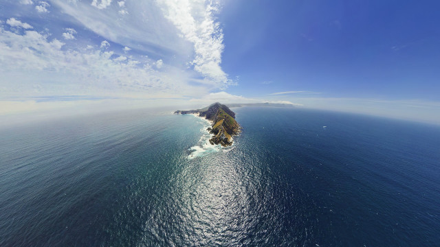 Small island ocean sky clouds free wallpaper - medium preview image