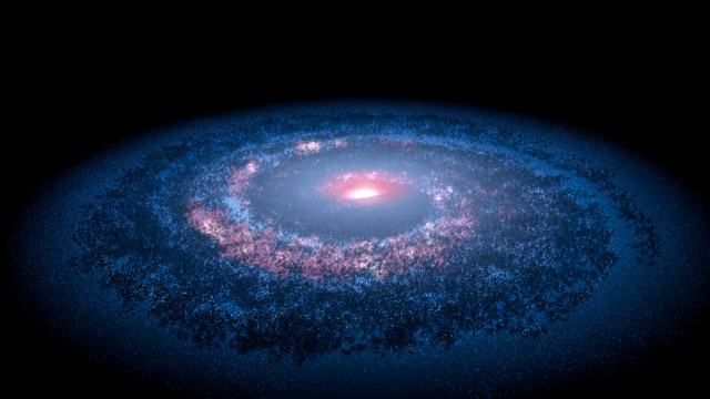 Large blue object red center free wallpaper - medium preview image