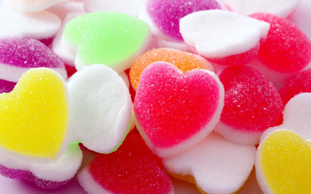 Heart candy pile white surface free wallpaper - medium preview image