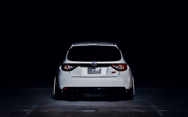 White car dark parking lot free wallpaper - medium preview image