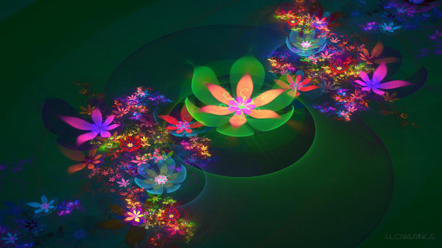 Colorful flower computer generated image free wallpaper - medium preview image