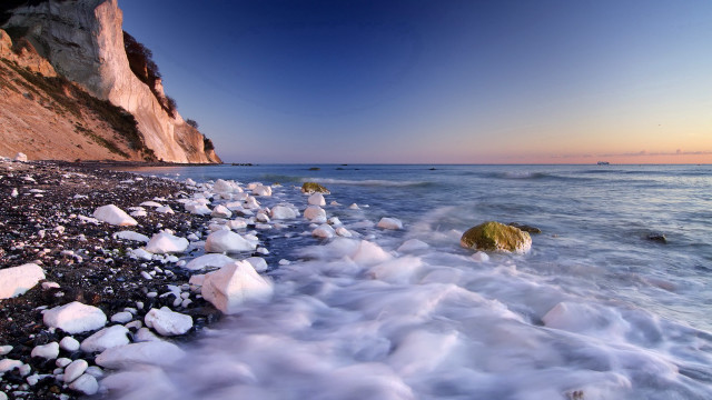Rocky beach cliff blue sky #2 free wallpaper - medium preview image
