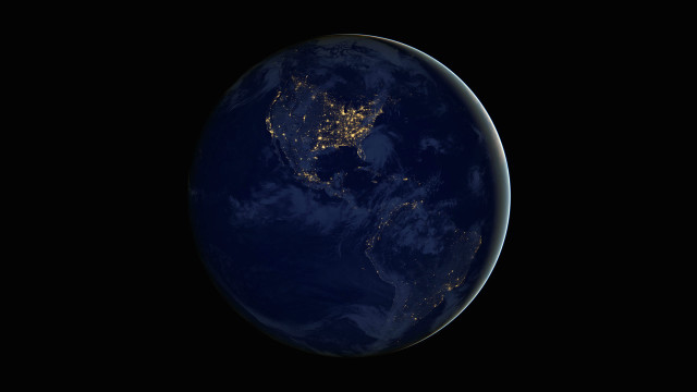 Earth night moon starry sky free wallpaper - medium preview image