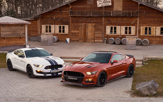 Two cars wooden building barrels free wallpaper - medium preview image