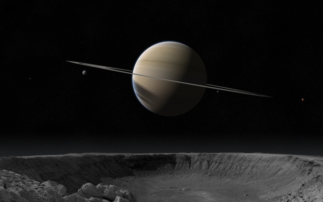 Saturn ring moon distant planet #2 free wallpaper - medium preview image