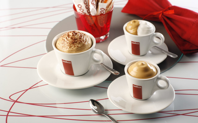 Two coffee cups spoon red free wallpaper - medium preview image