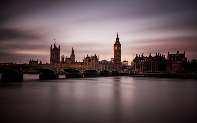Large building clock tower river #4 free wallpaper - medium preview image