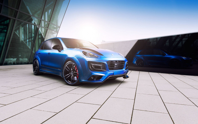 Blue car glass wall tiltshift free wallpaper - medium preview image