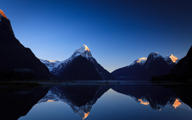 Mountain lake sky clouds naturalism free wallpaper - medium preview image