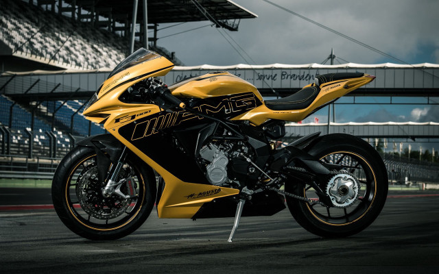 Yellow motorcycle race track stadium free wallpaper - medium preview image