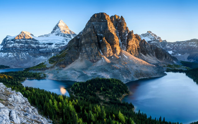 Mountain lake forest snowy horizon #6 free wallpaper - medium preview image