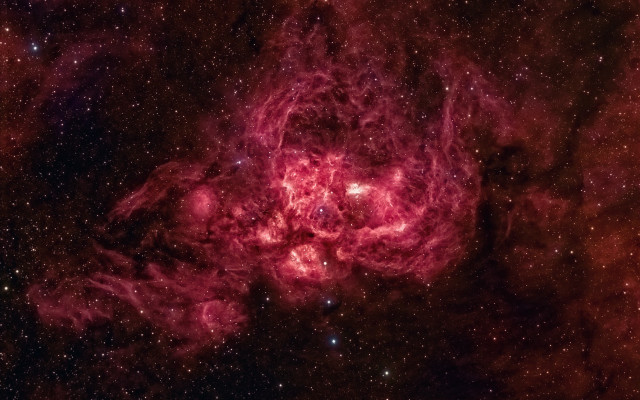 Red star cluster nebula space free wallpaper - medium preview image