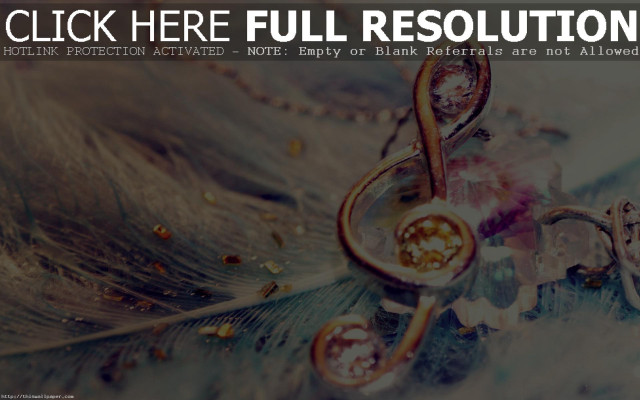 Feather musical note abstract illusionism free wallpaper - medium preview image