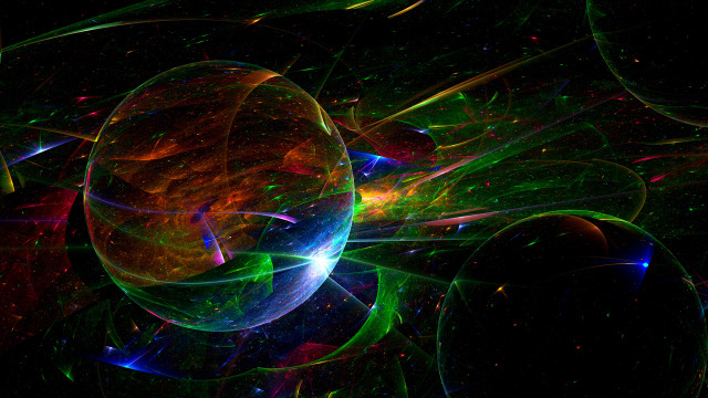 Multicolored sphere space art aurora free wallpaper - medium preview image