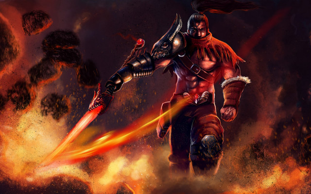 Armor sword demon fire sky free wallpaper - medium preview image