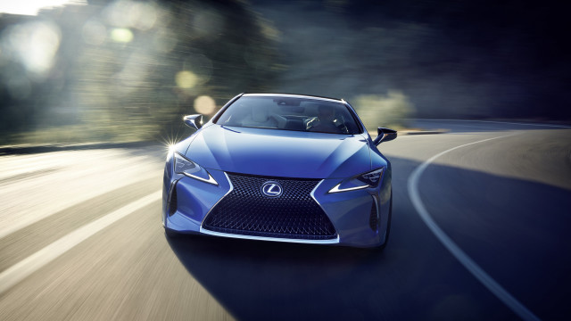 Blue car night forest headlights free wallpaper - medium preview image