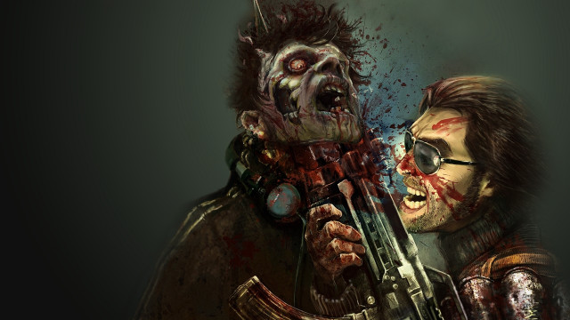Man zombie blood knife sots free wallpaper - medium preview image