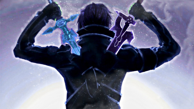Person holding sword sky background free wallpaper - medium preview image