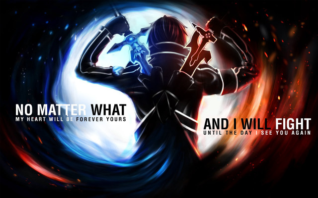 Sword fight night moon fire free wallpaper - medium preview image