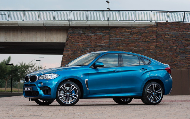 Blue bmw suv bridge brickwall free wallpaper - medium preview image