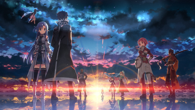 Group sunset sky clouds stars free wallpaper - medium preview image