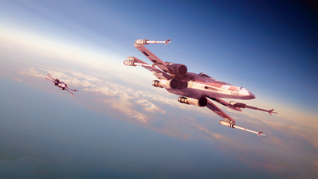 Fighter jets clouds landscape sunset free wallpaper - medium preview image