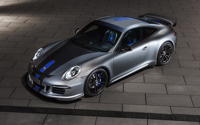 Silver sports car night brick free wallpaper - medium preview image