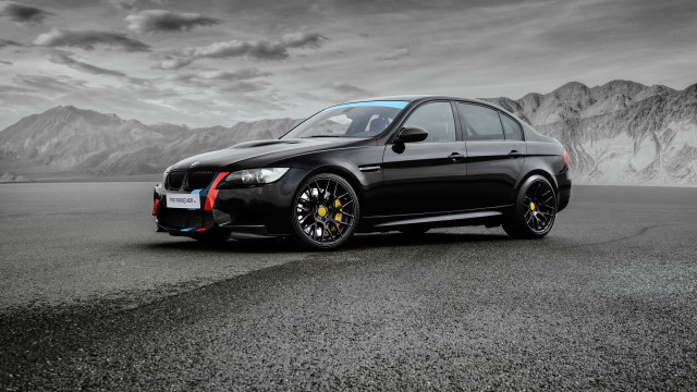 Black car mountains cloudy sky #2 free wallpaper - medium preview image