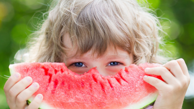Little girl watermelon smile summer free wallpaper - medium preview image